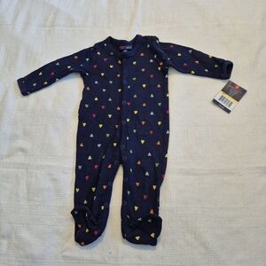 Perry Ellis America 6 months footie blue with multi color bears print NWT